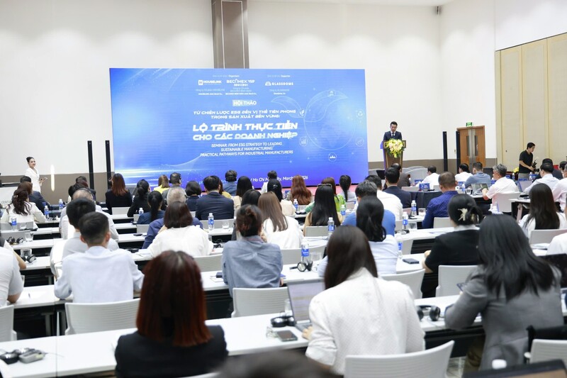 Toàn cảnh Hội thảo “Từ chiến lược ESG đến vị thế tiên phong trong sản xuất bền vững: Lộ trình thực tiễn cho các doanh nghiệp”. (Ảnh: Becamex)