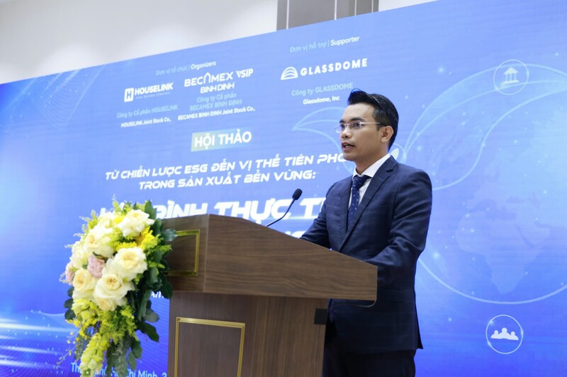 Ông Nguyễn Thành Long, Tổng giám đốc Công ty Cổ phần Houselink phát biểu khai mạc hội thảo. Ảnh: Becamex.