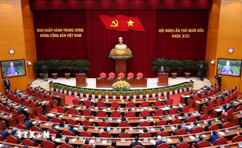 Tổng Bí thư Tô Lâm phát biểu bế mạc Hội nghị lần thứ hai Ban Chấp hành Trung ương Đảng khóa XIV. (Ảnh: Thống Nhất/TTXVN)