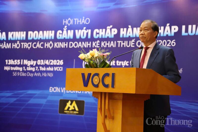 Ông Hoàng Quang Phòng - Phó Chủ tịch VCCI phát biểu tại sự kiện. Ảnh: NH