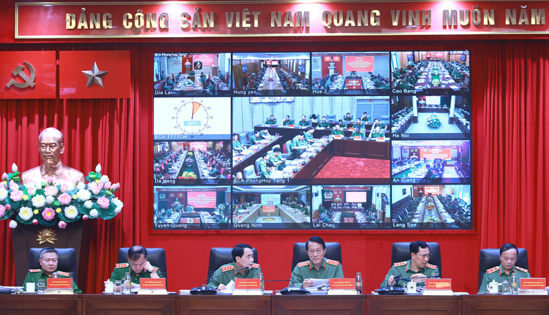 Đại tướng Lương Tam Quang, Bộ trưởng Bộ Công an chủ trì hội nghị. Ảnh: Bộ Công an