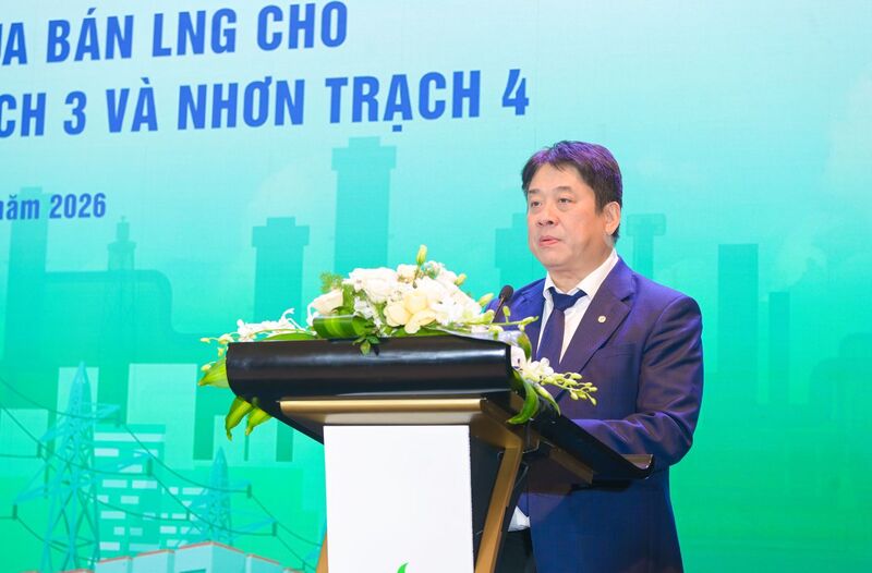 Ông Nguyễn Anh Tuấn, Tổng Giám đốc EVN phát biểu tại buổi lễ