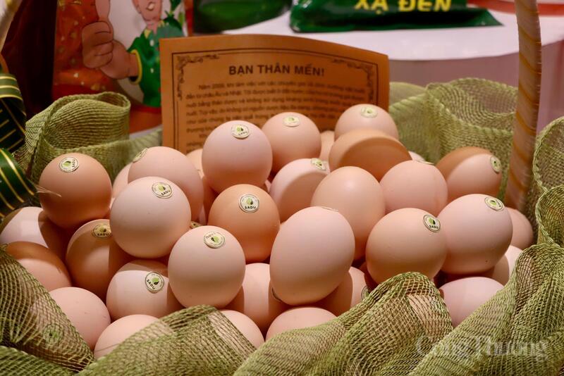 Sản phẩm trứng gà mang thương hiệu Sadu của Công ty Cổ phần Nông nghiệp công nghệ cao Thăng Long