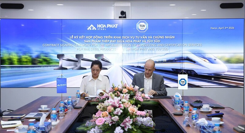 TÜV SÜD tư vấn quy trình quản lý chất lượng và cấp chứng nhận sản phẩm ray đường sắt của Hòa Phát
