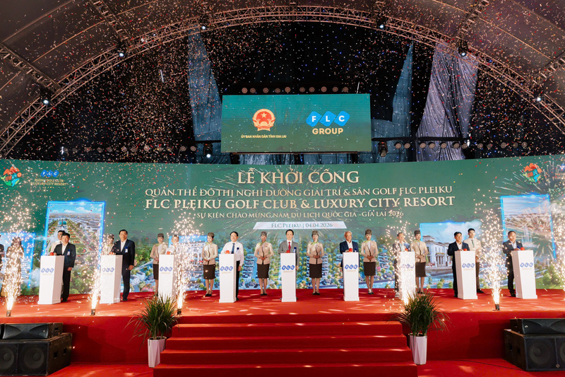 Khởi công Quần thể đô thị nghỉ dưỡng giải trí & sân golf FLC Pleiku Golf Club & Luxury City Resort. Ảnh: Ban tổ chức