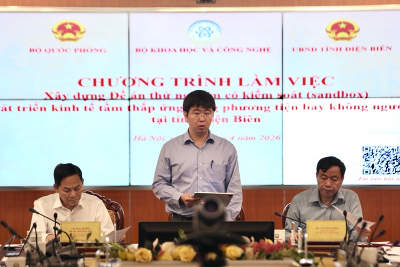 Thứ trưởng Bộ Khoa học và Công nghệ Bùi Hoàng Phương phát biểu tại Chương trình làm việc