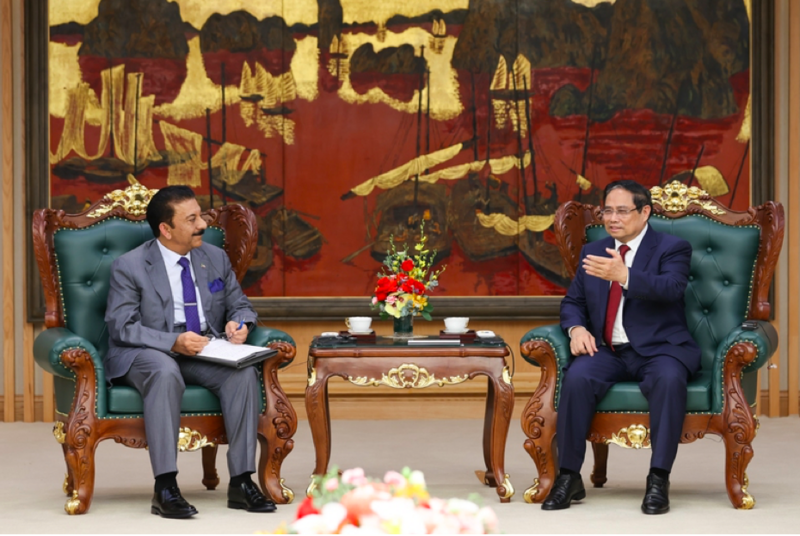 Thủ tướng Chính phủ Phạm Minh Chính đề nghị hai bên phối hợp chặt chẽ để cụ thể hóa các nội dung đã thống nhất. Ảnh: VGP/Nhật Bắc