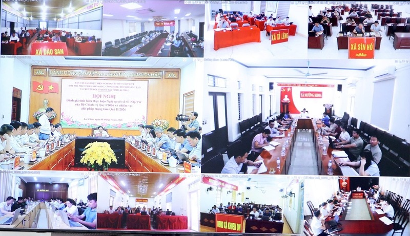 Hội nghị được tổ chức theo hình thức trực tiếp kết hợp trực tuyến tới 38 xã, phường. Ảnh: CTV