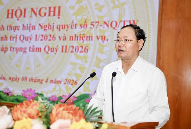 Bí thư Tỉnh ủy Lai Châu Lê Minh Ngân phát biểu kết luận hội nghị. Ảnh: CTV