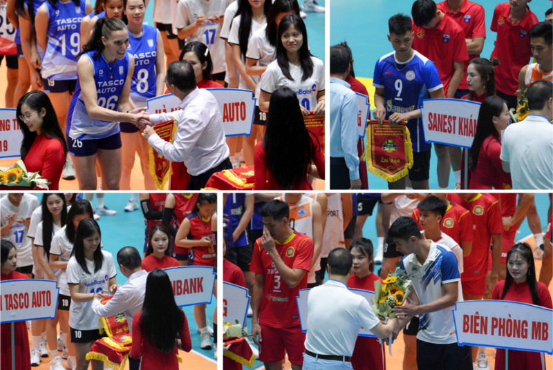 Các đổi tuyển thi đấu tại Giải Bóng chuyền vô địch quốc gia các câu lạc bộ Cúp Phân bón Cà Mau 2026. Ảnh: PVCFC