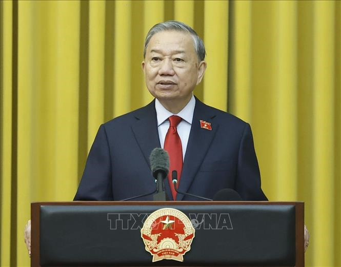 Tổng Bí thư, Chủ tịch nước Tô Lâm phát biểu chỉ đạo và giao nhiệm vụ. Ảnh: Thống Nhất/TTXVN