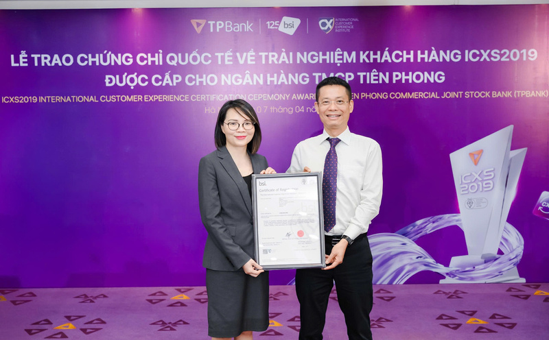 TPBank được BSI cấp chứng chỉ ICXS2019. Ảnh: TPBank