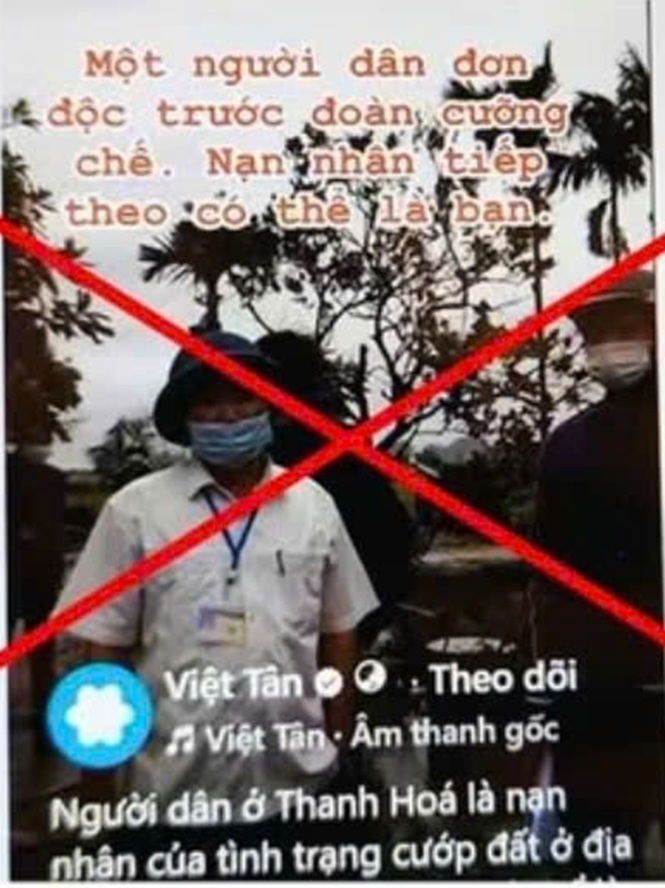 Cơ quan chức năng tỉnh Thanh Hóa bác bỏ thông tin lan truyền sai bản chất trên mạng xã hội. Ảnh: Vươn Mình