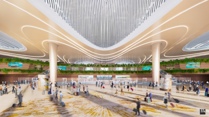 Phối cảnh Cảng hàng không quốc tế Phú Quốc. Ảnh: HOK