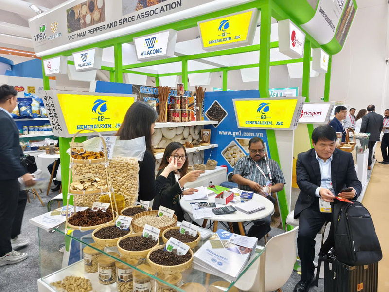 Gian hàng ngành gia vị Việt Nam tại Hội Chợ Thực phẩm và Đồ uống Gulfood 2025. Ảnh: VPSA