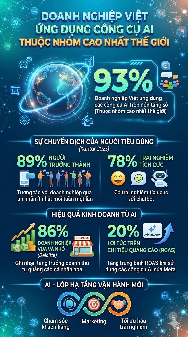 Infographic | Doanh nghiệp Việt dẫn đầu thế giới về tốc độ ứng dụng AI - 1