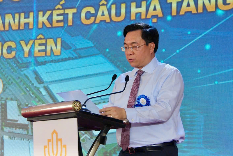 Ông Trần Duy Đông - Chủ tịch UBND tỉnh Phú Thọ phát biểu tại lễ khởi công. Ảnh: Ngọc Hoa