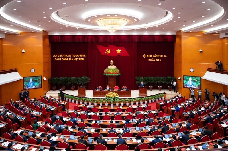 Hội nghị lần thứ 2 Ban Chấp hành Trung ương Đảng khóa XIV. Ảnh: DV