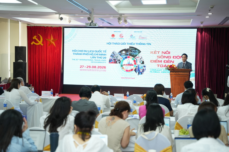 Hội thảo thông tin Hội chợ Du lịch Quốc tế TP. Hồ Chí Minh. Ảnh: Bảo Thoa