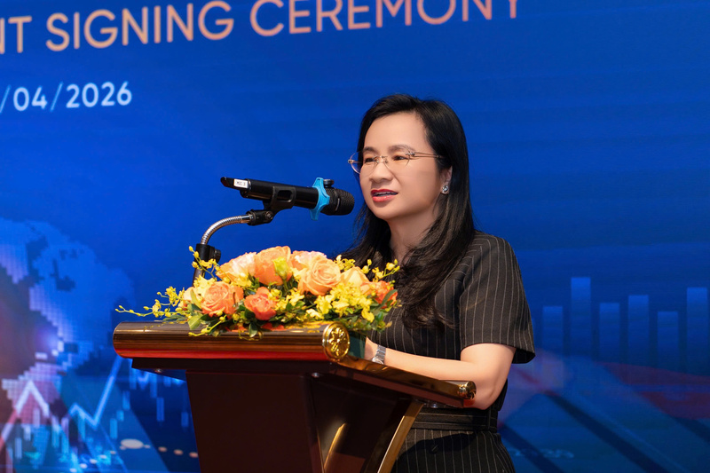 Bà Ngô Thu Hà, Tổng Giám đốc SHB phát biểu tại sự kiện