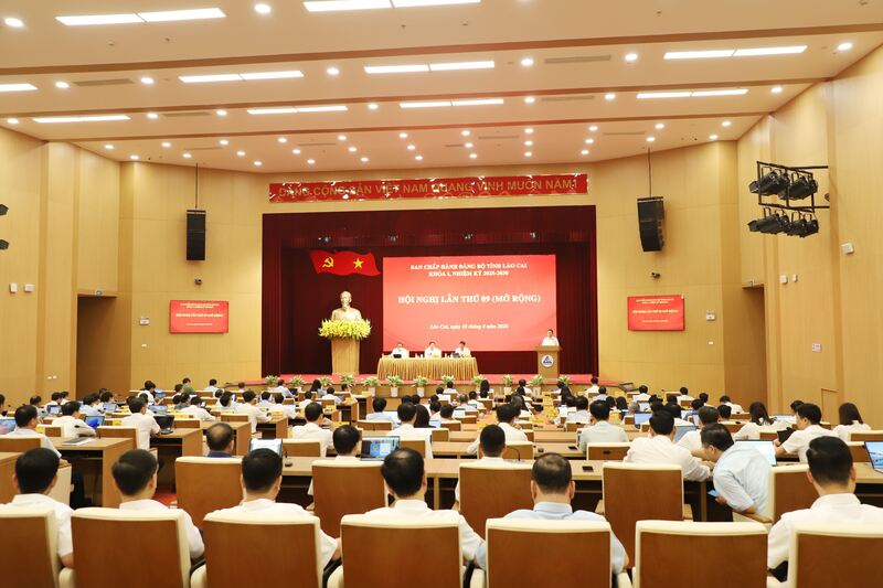 Lào Cai tổ chức Hội nghị Ban Chấp hành Đảng bộ tỉnh lần thứ 9. Ảnh: Cổng TTĐT Lào Cai