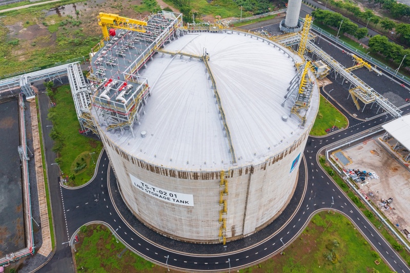 Kho LNG Thị Vải vận hành an toàn, ổn định ở mức công suất tái hóa 288 tấn/giờ, tương đương khoảng 9,5 triệu Sm³/ngày. Ảnh PV GAS