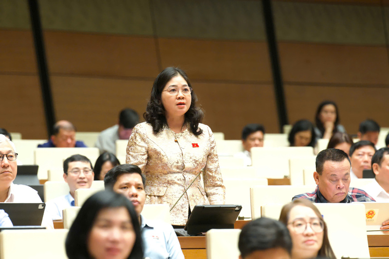 Đại biểu Quốc hội Leo Thị Lịch - đoàn Bắc Ninh đề nghị tập trung làm rõ nội dung liên kết phát triển vùng nêu ra tại dự thảo Luật Thủ đô (sửa đổi).