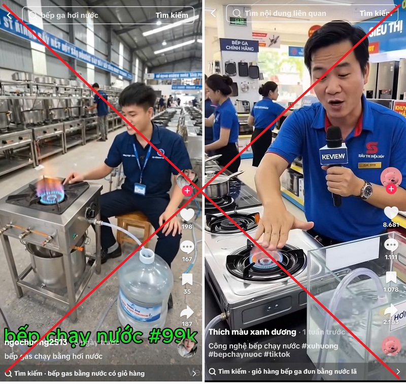 Video “bếp gas chạy bằng nước” lan truyền mạnh nhưng thực chất chỉ là sản phẩm AI, cho thấy chiêu quảng cáo ảo đang gia tăng trên mạng xã hội.