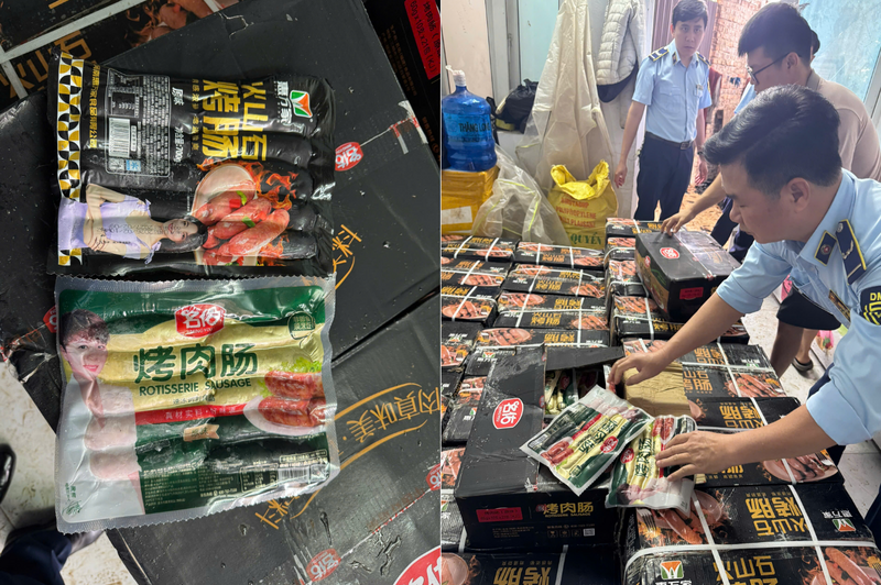 Lực lượng Quản lý thị trường Hà Nội kiểm tra, tạm giữ 968kg xúc xíc có dấu hiệu nhập lậu  tại phường Đông Ngạc, Thành phố Hà Nội.