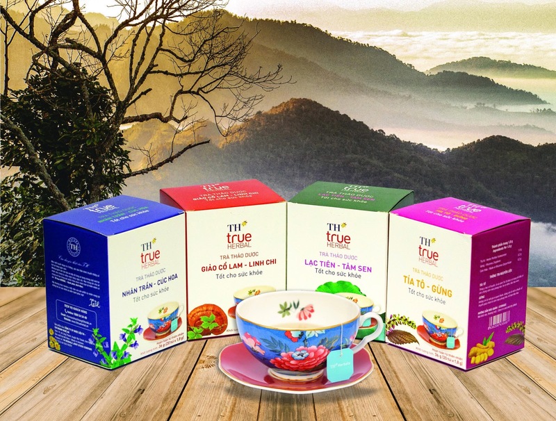 Bộ sản phẩm trà túi lọc thảo dược TH true HERBAL từ nguồn nguyên liệu minh bạch, tự nhiên.