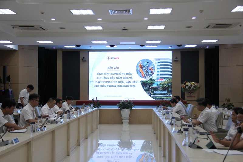 Hội nghị sơ kết quý I và chuyên đề quản lý vận hành mùa nắng nóng 2026 của EVNCPC. Ảnh: Nguyễn Phượng
