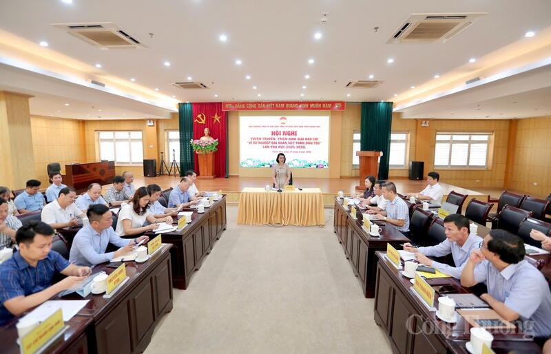 Toàn cảnh hội nghị tuyên truyền, triển khai Giải báo chí “Vì sự nghiệp Đại đoàn kết toàn dân tộc” lần thứ XVII (2025–2026). Ảnh: Ngô Nhung