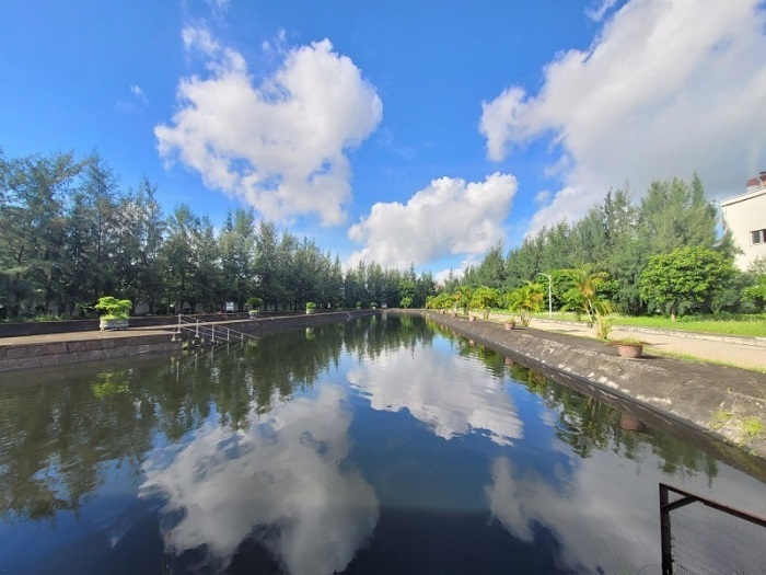 Hồ chứa nước thải sau xử lý của Nhà máy Nhiệt điện Hải Phòng. Ảnh: CTV