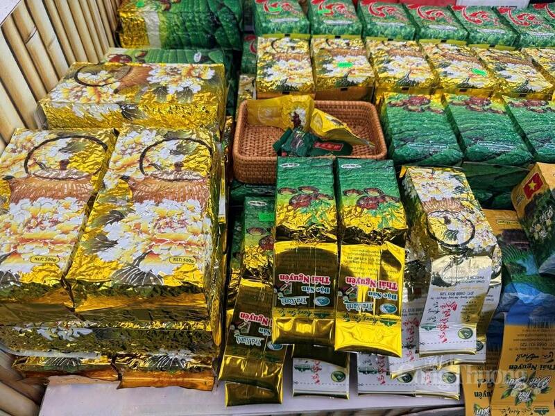 Các sản phẩm trà Thái Nguyên được giới thiệu trong các hoạt động xúc tiến thương mại.