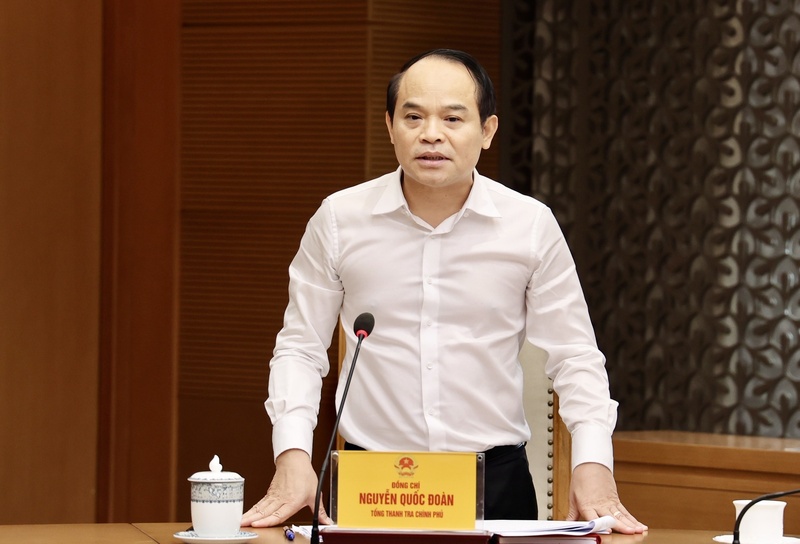 Tổng Thanh tra Chính phủ Nguyễn Quốc Đoàn phát biểu. Ảnh: VGP