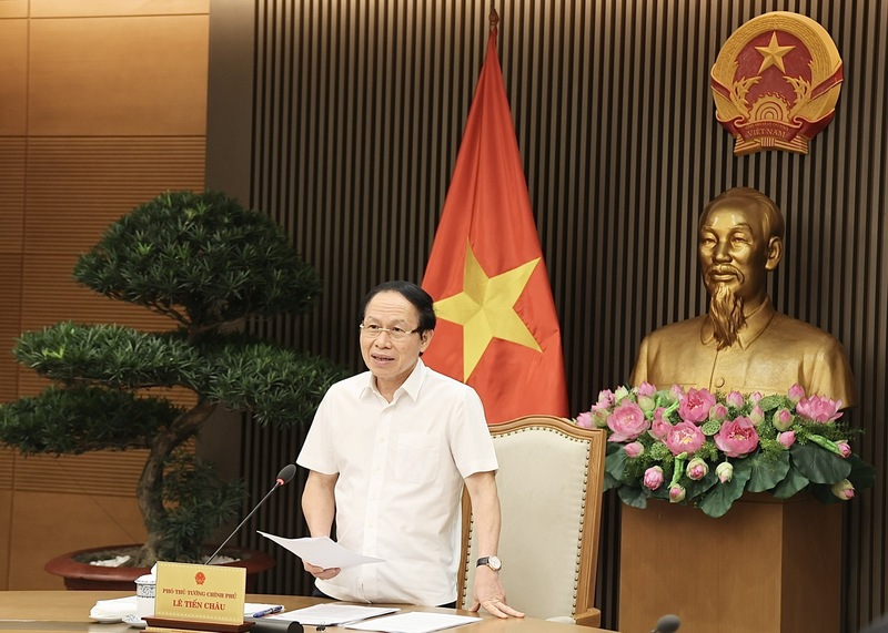 Phó Thủ tướng Lê Tiến Châu phát biểu tại cuộc làm việc với Thanh tra Chính phủ. Ảnh: VGP