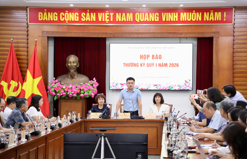 Họp báo quý I/2026 của Bộ Văn hóa, Thể thao và Du lịch. Ảnh: Xuân Trường