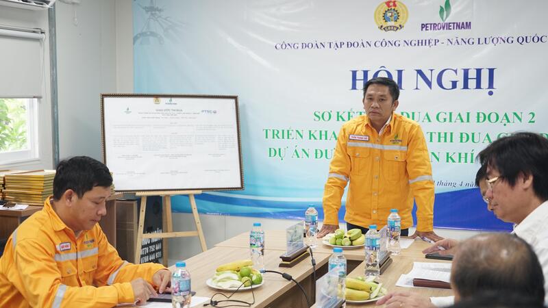 Tổng Giám đốc SWPOC phát biểu tại Hội nghị sơ kết thi đua giai đoạn 2 và triển khai thi đua giai đoạn 3 của Dự án đường ống dẫn khí Lô B - Ô Môn.