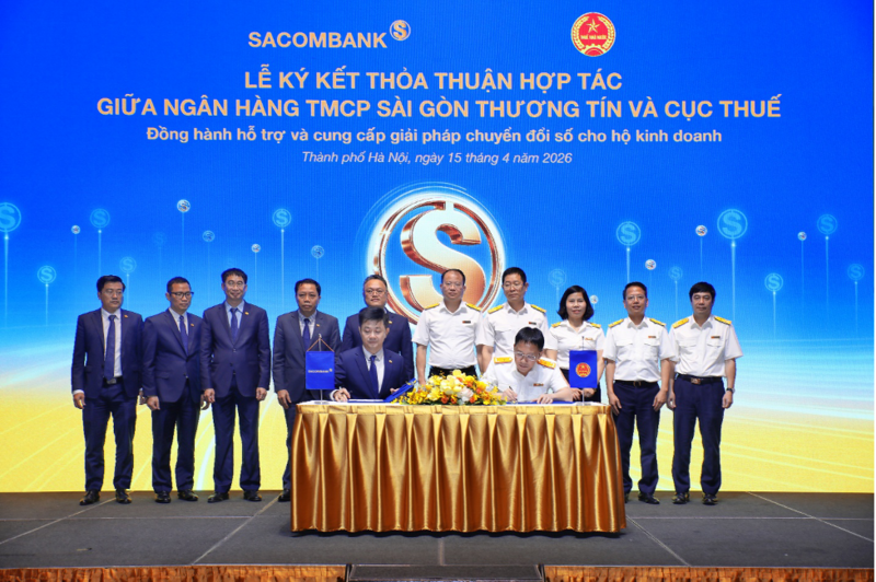 Lễ ký thoả thuận hợp tác giữa Sacombank và Cục Thuế.