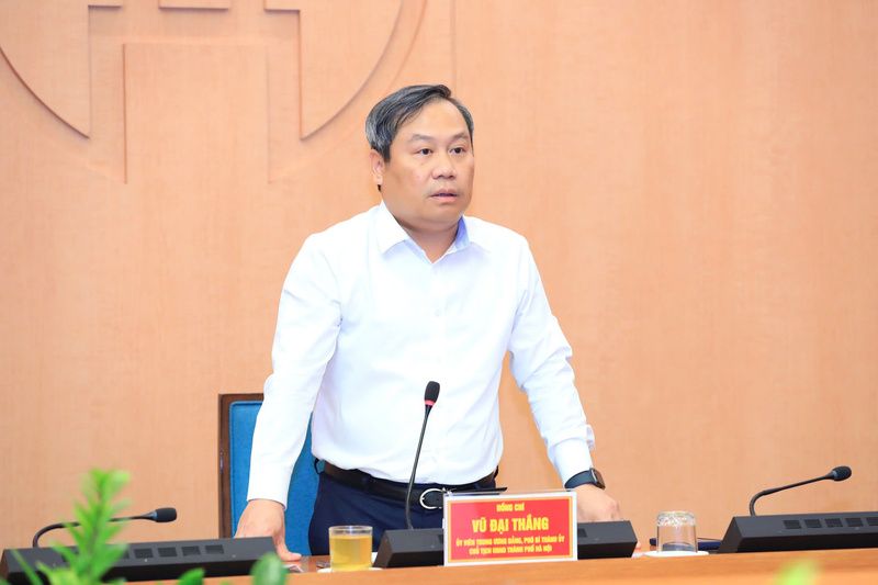 Chủ tịch UBND TP. Hà Nội Vũ Đại Thắng kết luận cuộc họp. Ảnh: HN