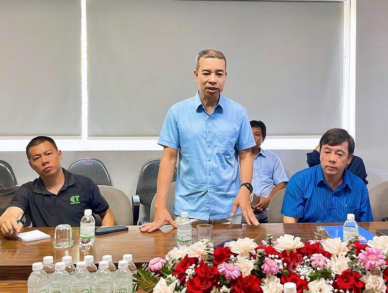 Ông Hoàng Văn Tâm - Trưởng phòng Tổng hợp và Hợp tác quốc tế, đại diện Cục Đổi mới sáng tạo, Chuyển đổi xanh và Khuyến công (Bộ Công Thương), phát biểu tại buổi làm việc.