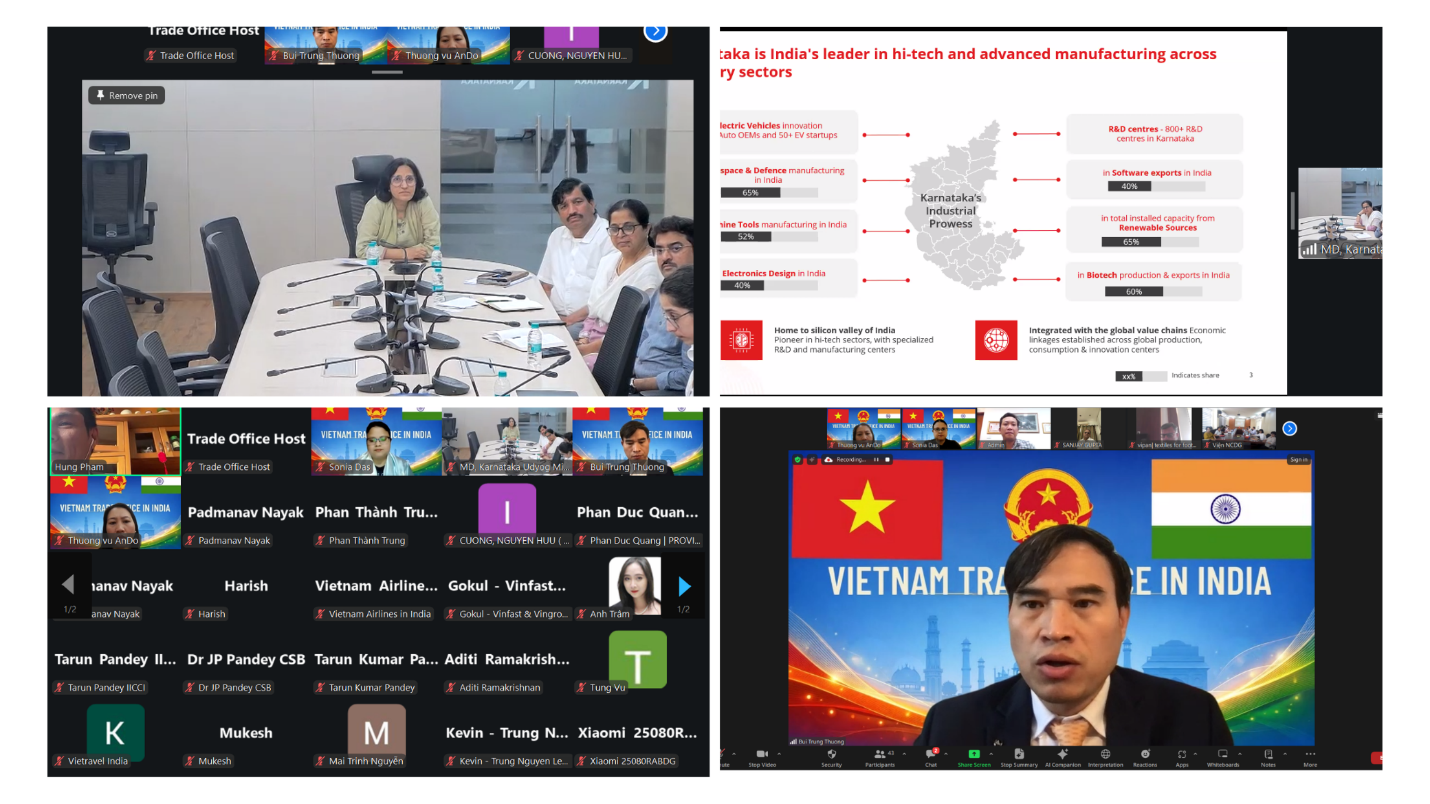 Webinar về cơ hội đầu tư tại Karnataka dành cho doanh nghiệp Việt Nam