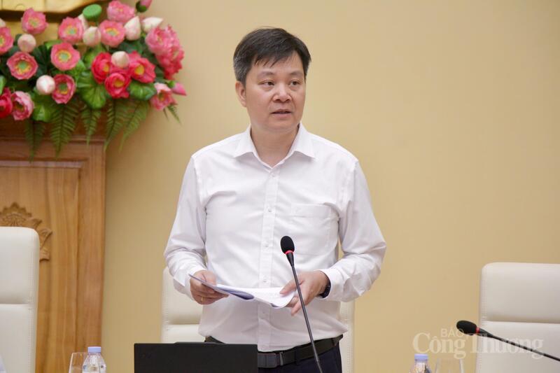 Ông Nguyễn Thế Hữu - Phó Cục trưởng Cục Điện lực báo cáo tại cuộc họp.