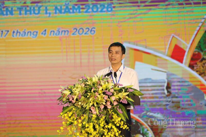 Ông Nguyễn Đức Hoàn - Phó Giám đốc Sở Công Thương Bắc Ninh phát biểu tại lễ khai mạc.