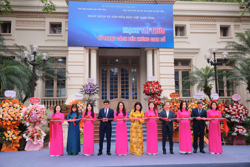 Lễ khai mạc Ngày Sách và Văn hóa đọc Việt Nam 2026. Ảnh: Minh Hiếu