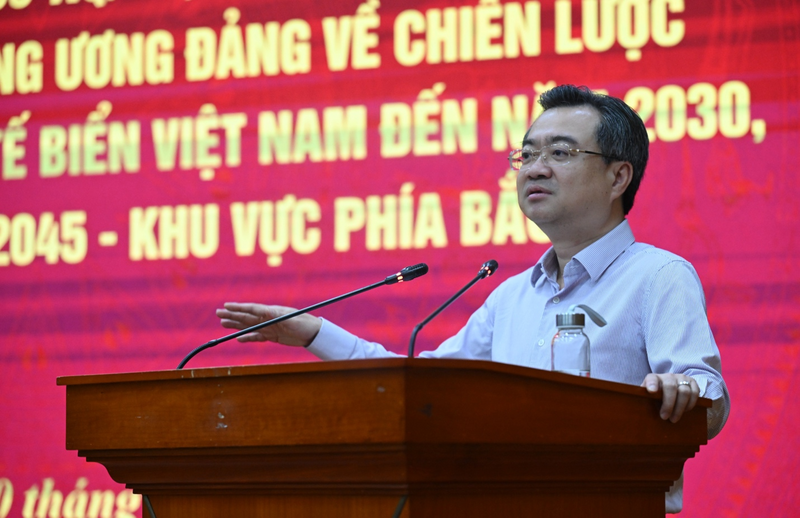 Đồng chí Nguyễn Thanh Nghị, Ủy viên Bộ Chính trị, Bí thư Trung ương Đảng, Trưởng Ban Chính sách, chiến lược Trung ương, Trưởng Ban Chỉ đạo xây dựng Đề án tổng kết Nghị quyết 36-NQ/TW phát biểu chỉ đạo tại hội nghị. Ảnh: Nguyên Khánh