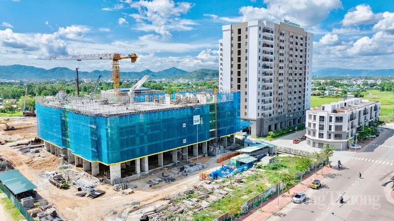 Một dự án nhà ở xã hội đang được triển khai tại Khu đô thị Long Vân, phường Quy Nhơn Bắc.