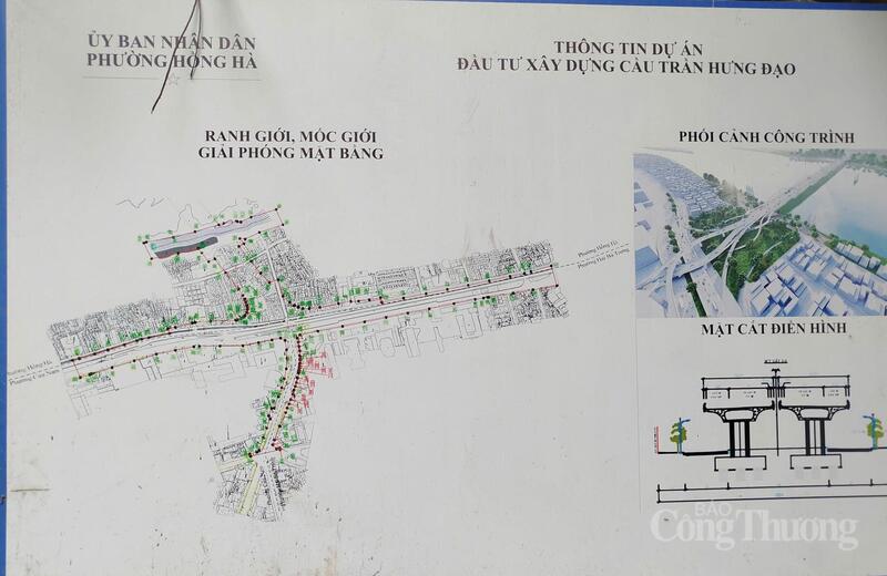 Theo phương án được phê duyệt, dự án cầu Trần Hưng Đạo có tổng diện tích thực hiện hơn 309.800 m2. Riêng địa bàn phường Hồng Hà chiếm khoảng 44.486,8 m2, ảnh hưởng tới 326 hộ gia đình, cá nhân cùng nhiều tổ chức, doanh nghiệp. Nhu cầu tái định cư dự kiến khoảng 278 trường hợp, với 369 lô đất được UBND TP Hà Nội chấp thuận bố trí tại xã Thư Lâm.