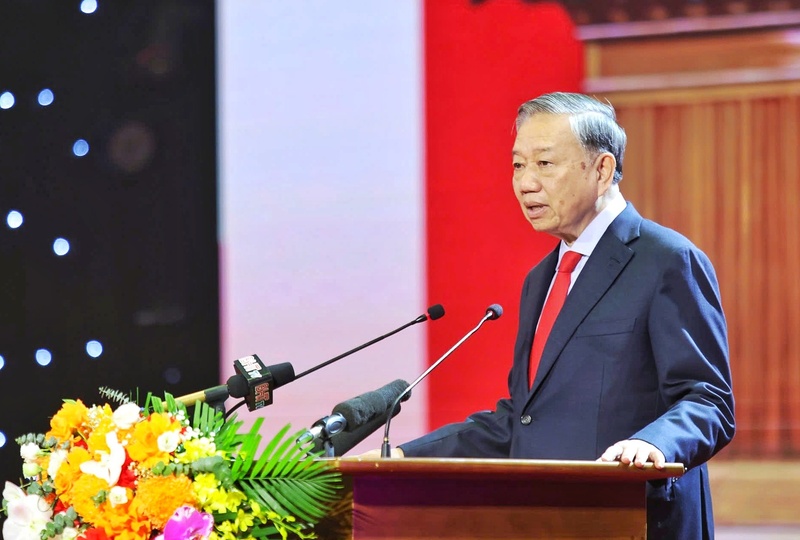 Tổng Bí thư, Chủ tịch nước Tô Lâm phát biểu tại buổi lễ. Ảnh: Thành Sen