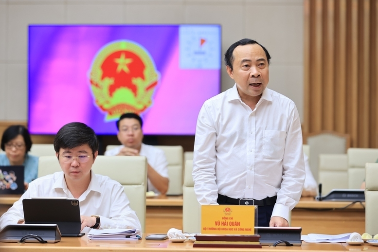 Bộ trưởng Bộ Khoa học và Công nghệ Vũ Hải Quân phát biểu - Ảnh: VGP/Nhật Bắc